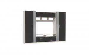 Гостиная Вена 91.01 (Олмеко) Диамант серый/Белый